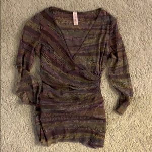 Sweet pea wrap top in natural tone print